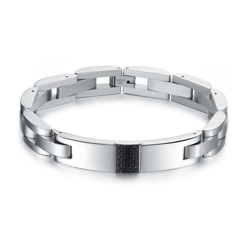 Die Königin Der Qualität Herrenarmband Aus Schwarzem Carbonfaser-Titan Die Königin Der Qualität Herrenarmband Aus Schwarzem Carbonfaser-Titan