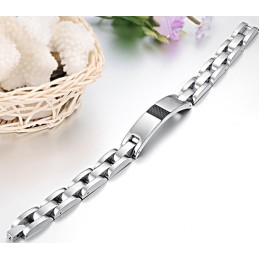 Die Königin Der Qualität Herrenarmband Aus Schwarzem Carbonfaser-Titan