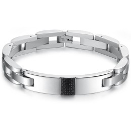 Die Königin Der Qualität Herrenarmband Aus Schwarzem Carbonfaser-Titan