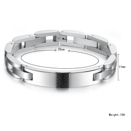 Die Königin Der Qualität Herrenarmband Aus Schwarzem Carbonfaser-Titan