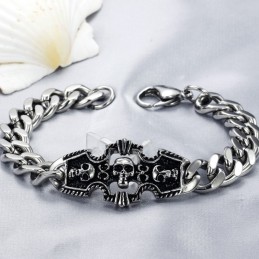 Hochwertiges Titanarmband Mit Totenkopfmotiv Für Männer