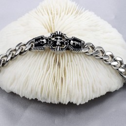 Hochwertiges Titanarmband Mit Totenkopfmotiv Für Männer