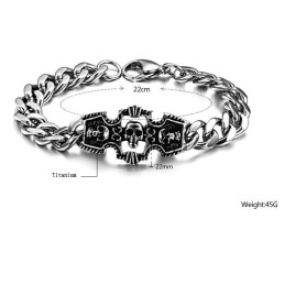Hochwertiges Titanarmband Mit Totenkopfmotiv Für Männer
