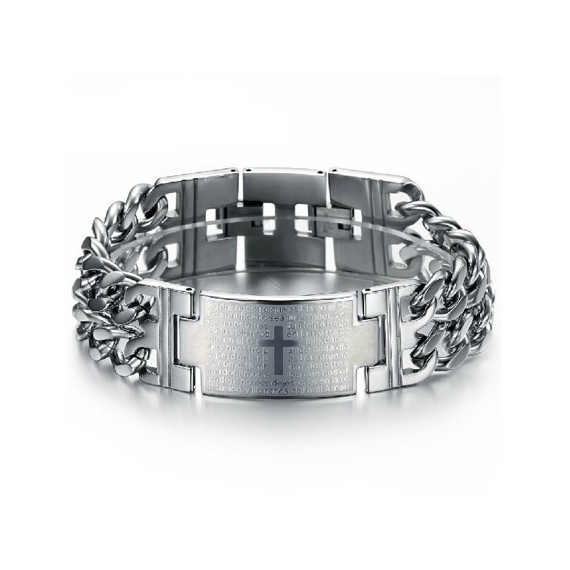 Einfach Zu Verwendendes Titan-Armband Mit Kreuz Für Männer Einfach Zu Verwendendes Titan-Armband Mit Kreuz Für Männer