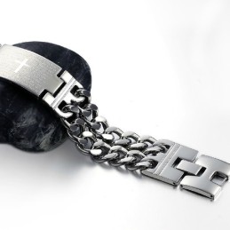 Einfach Zu Verwendendes Titan-Armband Mit Kreuz Für Männer