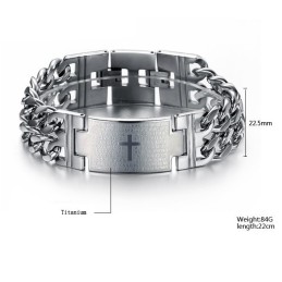 Einfach Zu Verwendendes Titan-Armband Mit Kreuz Für Männer