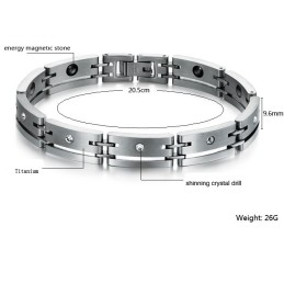 Hochwertiges Männliches Titan-Lodestone-Armband