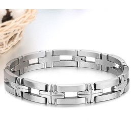 Hochwertiges Titanarmband Mit Kreuz Für Männer