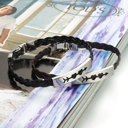 Stabile Qualität Weibliche Sweetheart Titan Leder Armreif