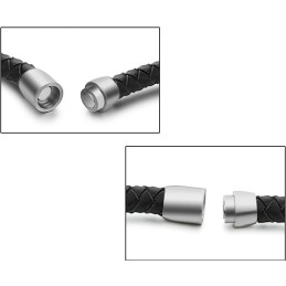 Die Königin Der Qualität Herren-Armreif Aus Schwarzem Titanleder