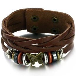 Hochwertiger Damen-Armreif Aus Titan-Leder In Schmetterlingsform
