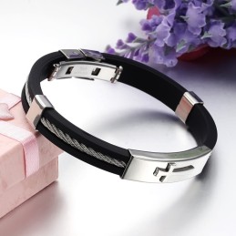 Hochwertiger Titan-Armreif Mit Kreuz Für Männer