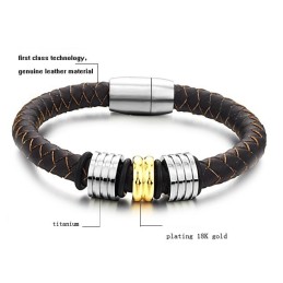 Die Königin Der Qualität – Armreif Aus Braunem Titanleder