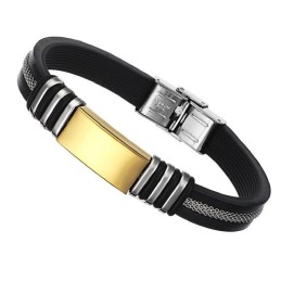 Weltweit Bekannter Männlicher Charm-Armreif Aus Titan Und Silikon