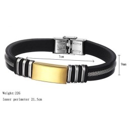 Weltweit Bekannter Männlicher Charm-Armreif Aus Titan Und Silikon