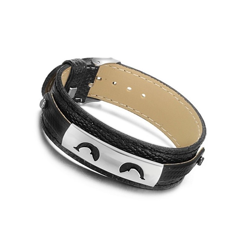Verkauft Sich Weltweit Gut: Schwarzes Titan-Lederarmband Verkauft Sich Weltweit Gut: Schwarzes Titan-Lederarmband