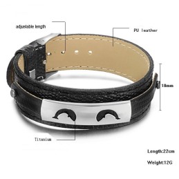 Verkauft Sich Weltweit Gut: Schwarzes Titan-Lederarmband