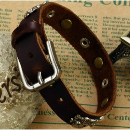 Stabiler Qualitäts-Retro-Armreif Aus Titanleder Für Männer