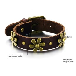 Hochwertiger Retro Titan Leder Armreif