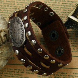 Qualität Und Quantität Gesichert Männlich Retro Titan Leder Armreif