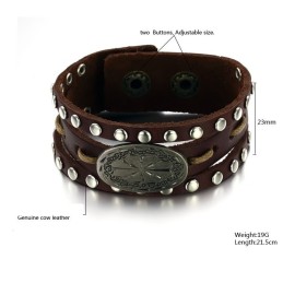 Qualität Und Quantität Gesichert Männlich Retro Titan Leder Armreif