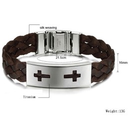 Stabiler Qualitäts-Kreuz-Titan-Armreif