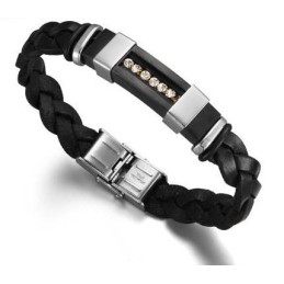 Reliable Reputation Herren-Armreif Aus Schwarzem Titanleder
