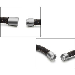 Qualität Und Quantität Gesichert Herren Braun Titan Leder Armreif