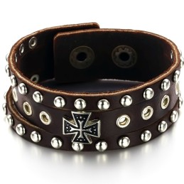 Hochwertiger Kreuz-Armreif Aus Titanleder