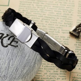 Weltweit Gut Verkaufter Titan-Lederarmreif Mit Strass