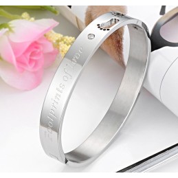 Hochwertiger Titan-Armreif Für Verliebte Mit Strass