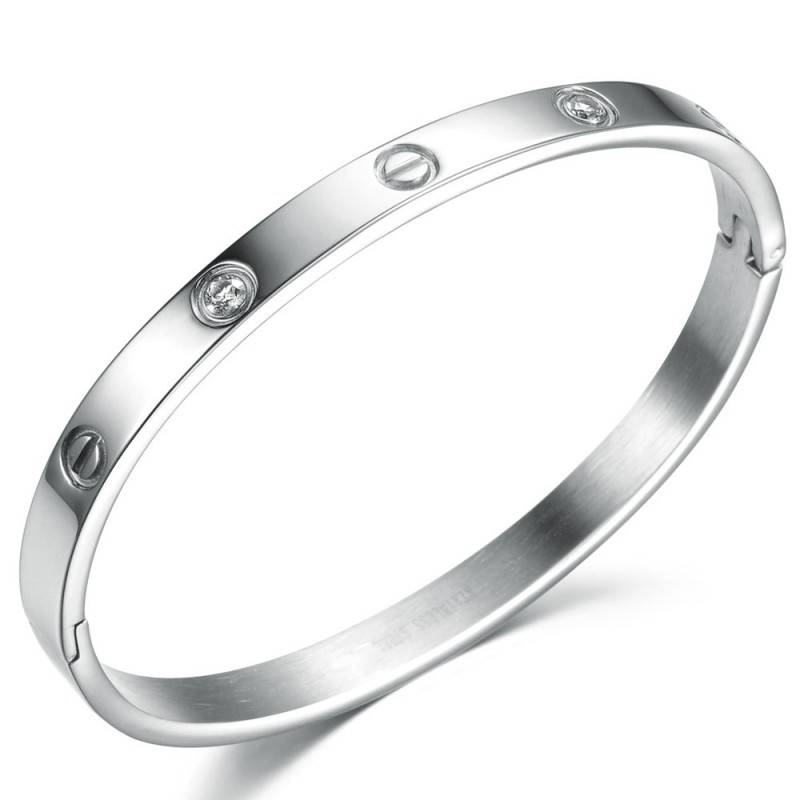 Hochwertiger Damen-Armreif Aus Titan Mit Diamant Hochwertiger Damen-Armreif Aus Titan Mit Diamant