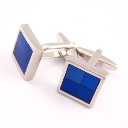 Funky Manschettenknöpfe Aus Titan Und Blauem Quadrat