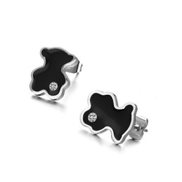 Weltweit Bekannte Weibliche Titanohrringe In Bärenform Mit Diamant