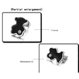 Weltweit Bekannte Weibliche Titanohrringe In Bärenform Mit Diamant