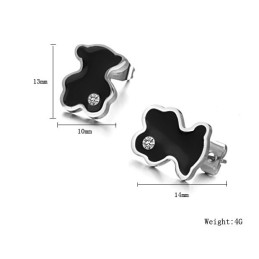 Weltweit Bekannte Weibliche Titanohrringe In Bärenform Mit Diamant