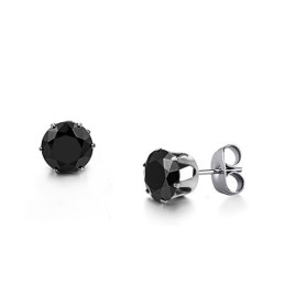 Hochwertige Männliche Schwarze Titanohrringe Mit Diamant
