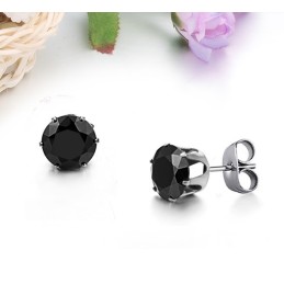 Hochwertige Männliche Schwarze Titanohrringe Mit Diamant