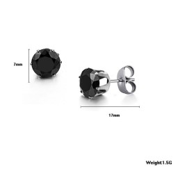 Hochwertige Männliche Schwarze Titanohrringe Mit Diamant