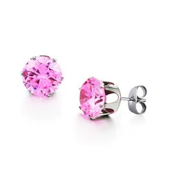 Große Auswahl An Weiblichen Rosa Titan-Ohrringen Mit Diamant