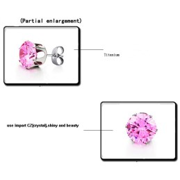 Große Auswahl An Weiblichen Rosa Titan-Ohrringen Mit Diamant