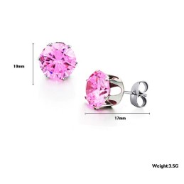 Große Auswahl An Weiblichen Rosa Titan-Ohrringen Mit Diamant