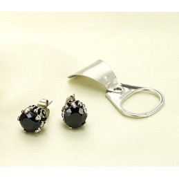 Zuverlässiger Ruf Schwarze Titan Ohrringe Mit Diamant