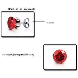 Hervorragende Qualität Weibliche Rote Titan Ohrringe Mit Strass