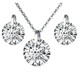 Qualität Und Quantität Gesichert Weibliche Schneeflocke Titan Halskette Und Ohrringe Mit Strass