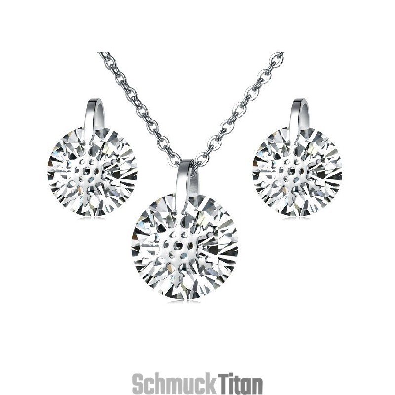 Qualität Und Quantität Gesichert Weibliche Schneeflocke Titan Halskette Und Ohrringe Mit Strass