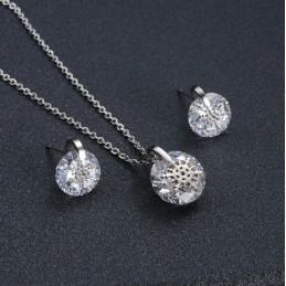 Qualität Und Quantität Gesichert Weibliche Schneeflocke Titan Halskette Und Ohrringe Mit Strass