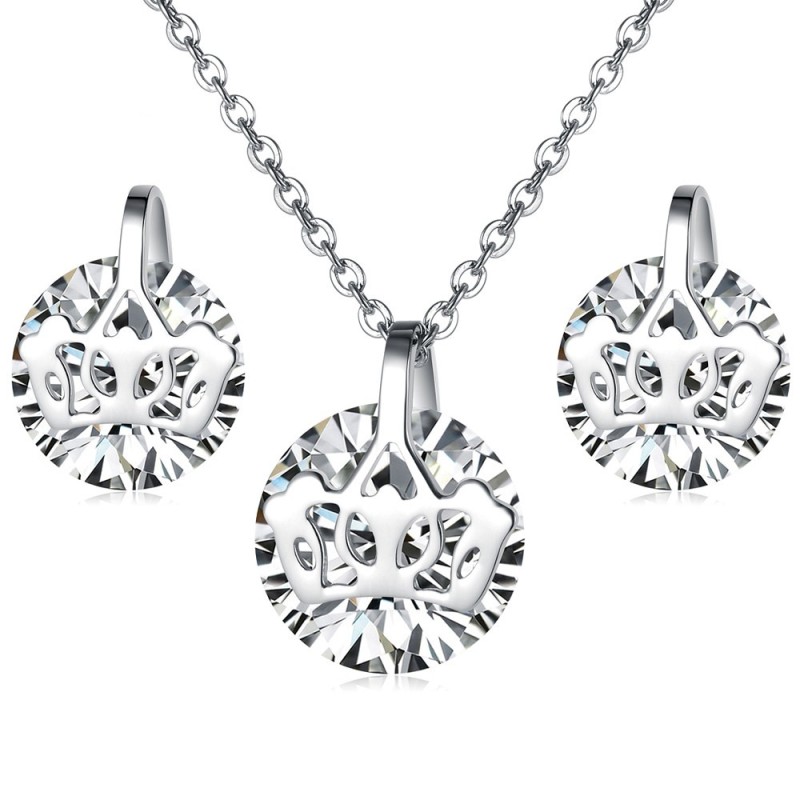 Zuverlässige Qualität Weibliche Titan Halskette Und Ohrringe Mit Strass Zuverlässige Qualität Weibliche Titan Halskette Und Ohrringe Mit Strass
