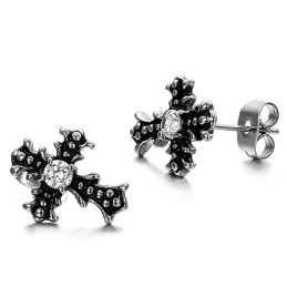 Zuverlässige Qualität Unisex Kreuz Titan Ohrringe