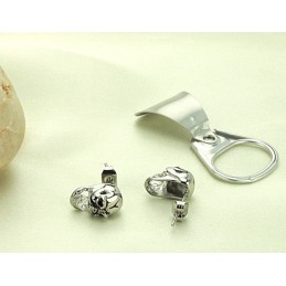 Zuverlässige Leistung Weibliche Totenkopf Titan Ohrringe Mit Diamant